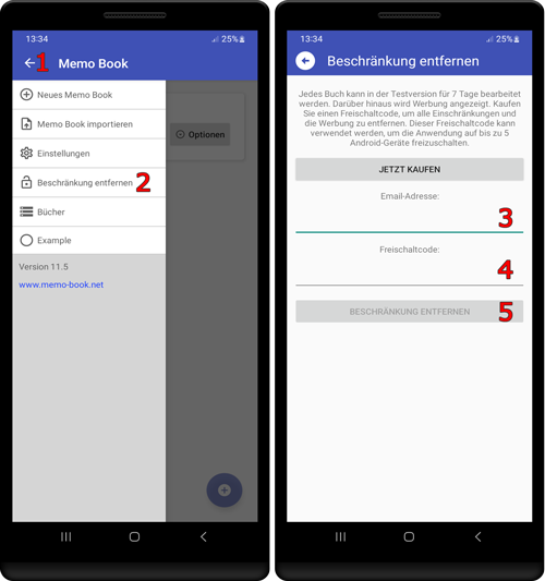 Beschränkung entfernen