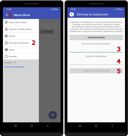 Eliminar la restricción